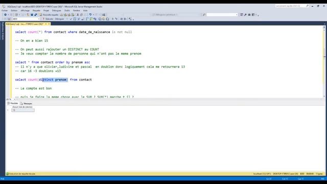 Découvrez le COUNT et le SUM en Transact SQL | (exemple simple et concret) смотреть онлайн