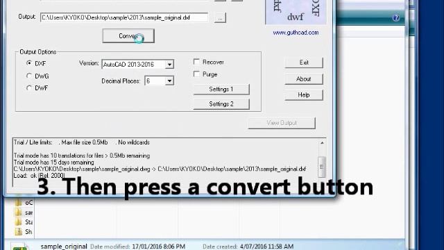 DWG to DXF (DXF to DWG) Converter - Guthrie dwgConvert смотреть онлайн