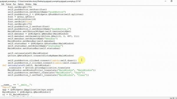 Python QtDesigner pyqtgraph plot a Graph