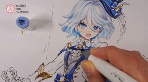 How to draw Furina | Genshin Impact | Step by step Tutorial / Part2(Coloring)
