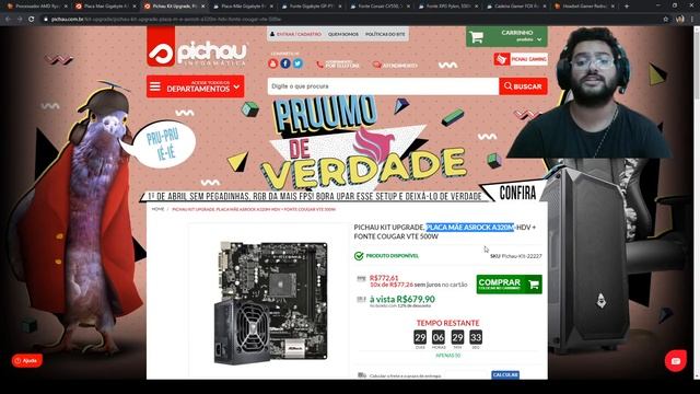 Promoções Hardware 01/04: PLACA MAE A320 R$ 429 + RYZEN 3200GE + GAMMAX R$ 759 + FONTE 550W R$ 285 смотреть онлайн