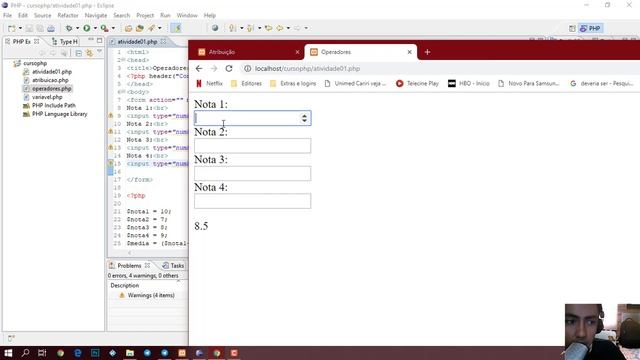 Curso PHP - Aula 5 - Formulários Atividade Média смотреть онлайн