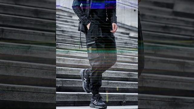 Брюки карго в стиле хип хоп, уличные харадзюку, черные хлопковые шаровары для осени, 2021 смотреть онлайн