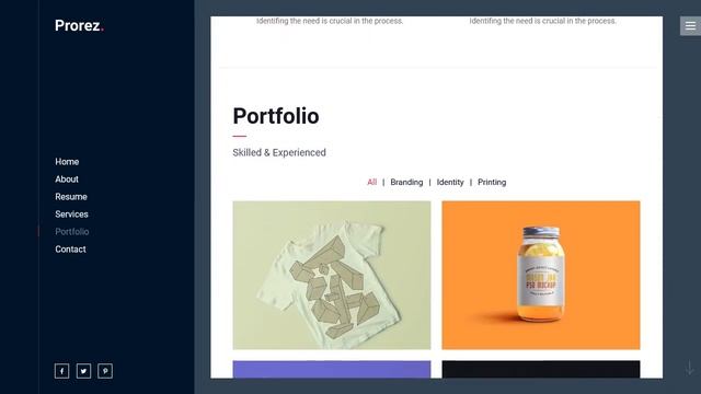 Prorez - One Page Resume WordPress Theme смотреть онлайн
