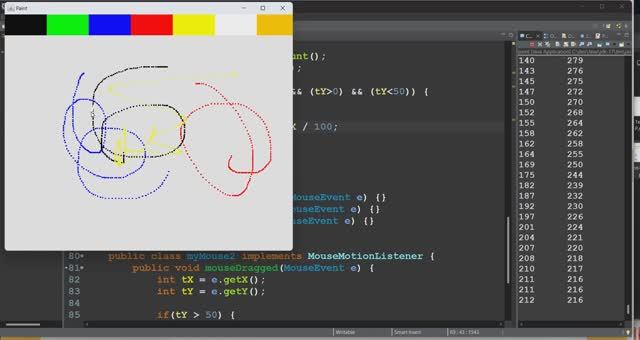Java-2x01 "Графический редактор"  (обработка событий от "мыши")