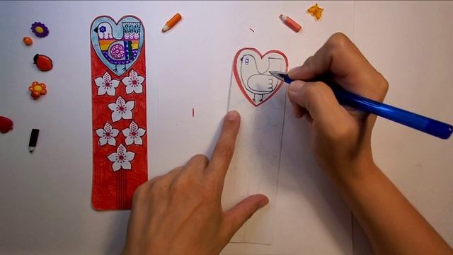 ЗАКЛАДКА ПТИЦА // BOOKMARK Bird #закладка #птица #рисуем #bookmark #bird #drawing смотреть онлайн