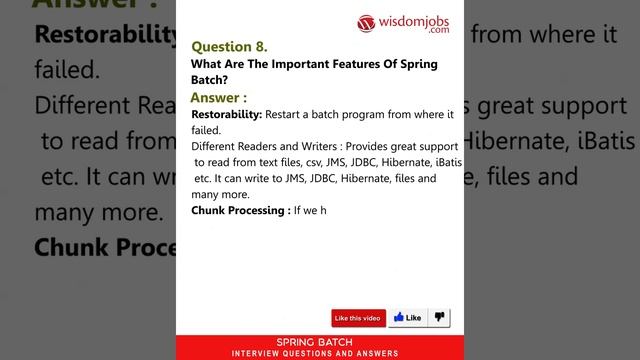 Spring Batch Interview Questions and Answers 2019 | Spring Batch | Wisdom Jobs смотреть онлайн