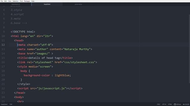 Head | Nataraja Murthy | HTML #18 | Stay Safe and Learn #WithMe смотреть онлайн