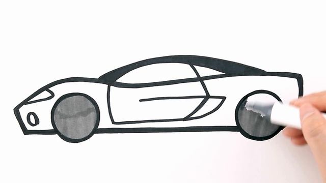 Как нарисовать спортивную МАШИНУ / Мультик раскраска для детей / Раскрась Ка смотреть онлайн