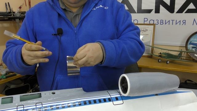 Модель Ту-154 1400 / Лайнер из пенопласта Часть 19 / ALNADO смотреть онлайн