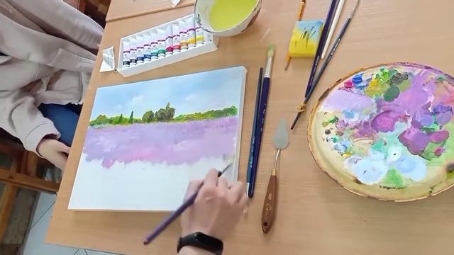 Пейзаж. Лавандовое поле. смотреть онлайн