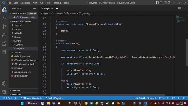 C# Metroidvania in Godot | 3 | Coding the animation, flipping the player & Exporting variable смотреть онлайн