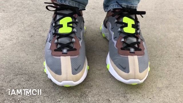 Nike React Element 87 “Desert Sand” on feet смотреть онлайн
