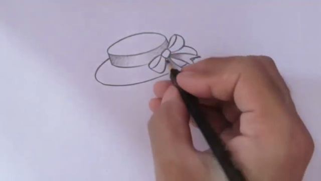 How to draw a beautiful girl hat easy step by step Hat drawing simple tutorial for beginners смотреть онлайн