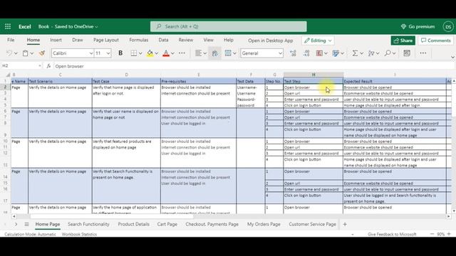 Test Cases for Amazon, Flipkart in Excel Sheet. смотреть онлайн