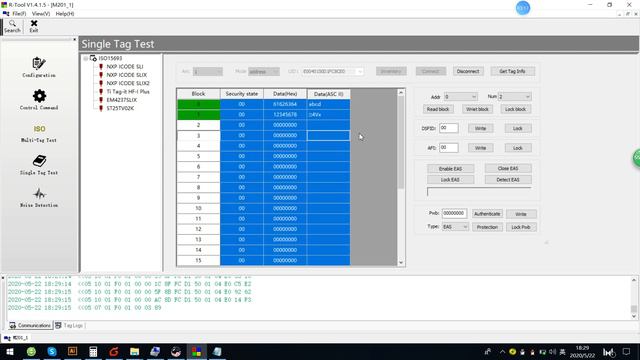 GEE-SD-RD202BL ISO15693 rfid pad Demo software- Single tag test смотреть онлайн