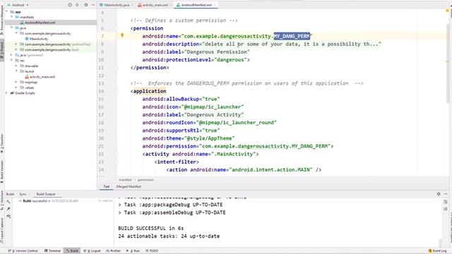 Lab 8 Defining Custom Permissions in Android Example смотреть онлайн