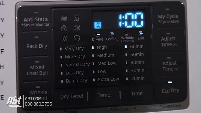Samsung White Gas Steam Dryer DV50K7500GW - Overview смотреть онлайн