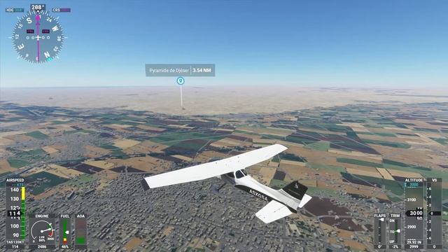 Microsoft Flight Simulator 2020 Décollage du Caire Vue de pyramides Cessna смотреть онлайн