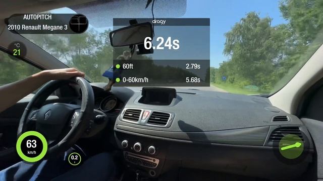 Renault Megane 3 1.5DCi MT FWD 2010 STOCK. 0-100 acceleration. смотреть онлайн