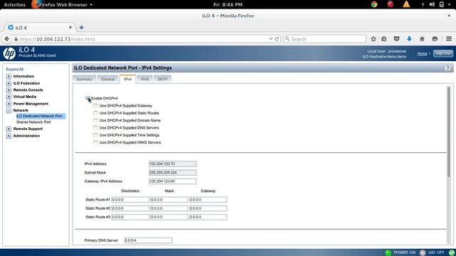How To Change ILO IP Address Without Rebooting Server