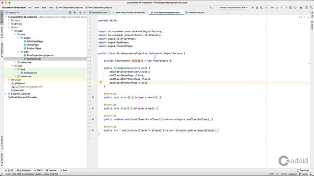 Cucumber Picocontainer Dependency Injection | Codoid смотреть онлайн
