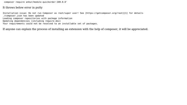 Magento: Magento 2 marketplace extension installing error: Do not run Composer as root/super user! смотреть онлайн