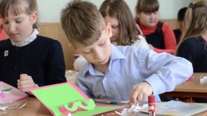 Видео с мастер-класса для школьников - Открытка к 8 Марта