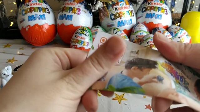 Новогодние большие киндеры макси Maxi, распаковка натунс Natoons