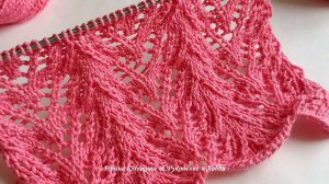 НЕВЕРОЯТНАЯ КРАСОТА АЖУРА - Красивый ажурный узор спицами из листочков и 3D веточками