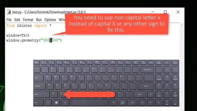 Bad geometry specifier - Python error смотреть онлайн