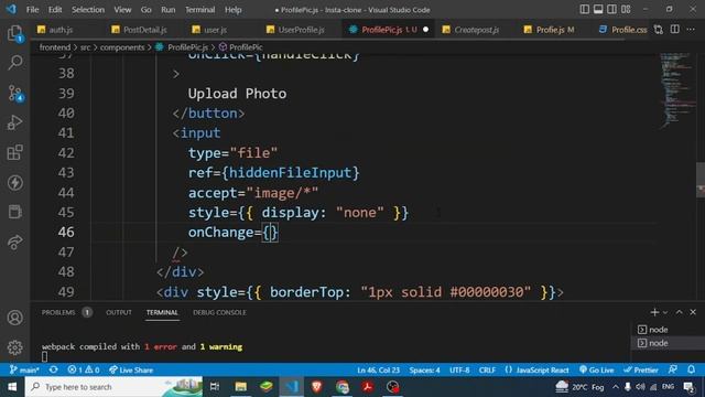 Upload profile pic | MERN stack course Instagram #20 смотреть онлайн