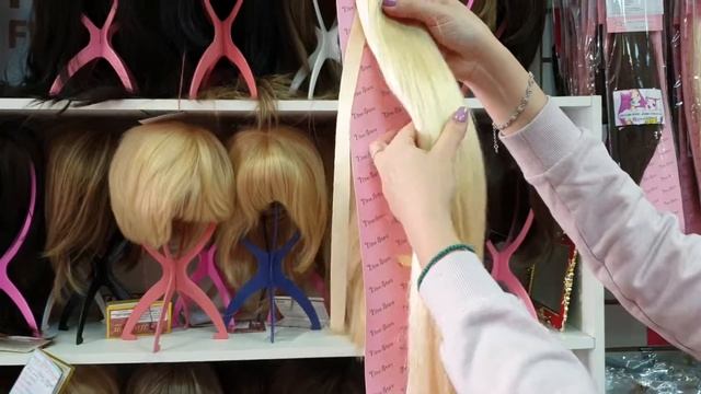 Обзор на хвост, 60 сантиметров, классический блонд смотреть онлайн