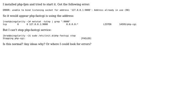DevOps & SysAdmins: PHP fastCGI won't stop, trying to start PHP fpm смотреть онлайн