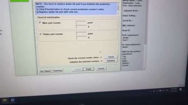 Epson Adjustment Program | The Ink Pad Needs Service | Contact Epson | Epson L4160
