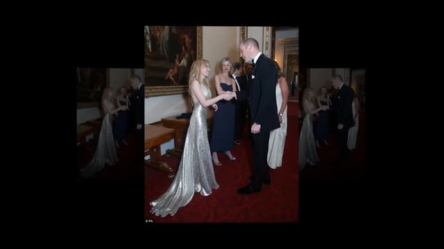 Kylie Minogue with Prince William during Buckingham Palace reception смотреть онлайн