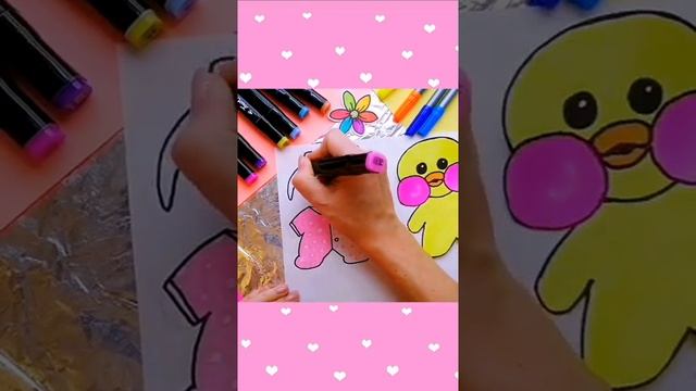 как сделать уточку лалафанфан из бумаги. рисуем с детьми #shorts смотреть онлайн