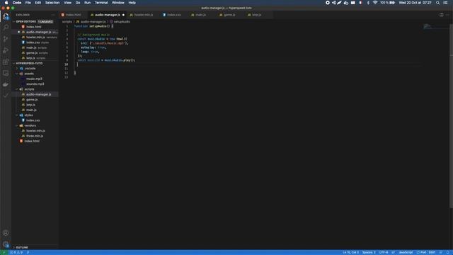 Adding sounds and music! / Making a 3D web runner game #10 смотреть онлайн