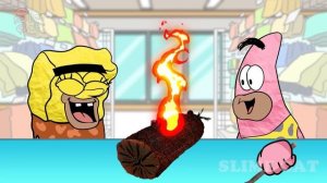 KOREAN Convenience Store Food Mukbang?  Pororo TTeokbokki Mukbang!| SPONGEBOB ANIMATION | SLIME CAT