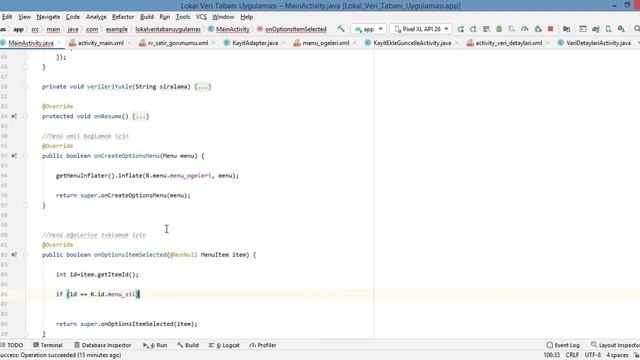 Android Studio Dersleri 2021 SQLite Veri Tabanı Serisi Ders 43: Menü Ögeleri Tıklama Olayı смотреть онлайн