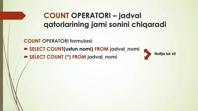 Dbeaver.SQL - DISTINCT va COUNT BUYRUG’I смотреть онлайн