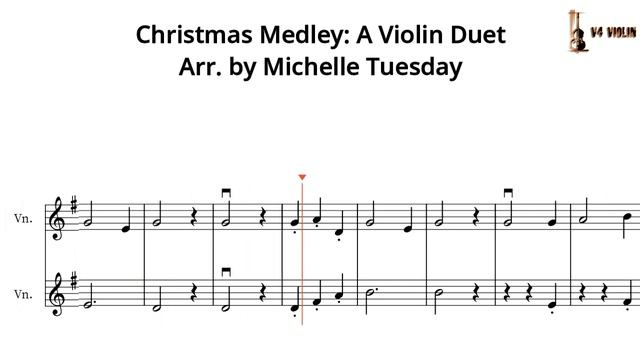 Christmas Medley: A Violin Duet Sheet Music // V4 Violin смотреть онлайн