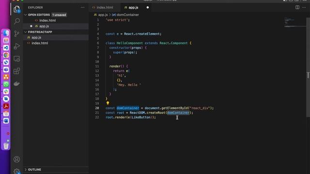 React Js , hello world смотреть онлайн