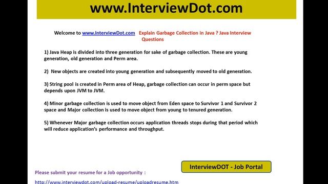 Explain garbage collection java interview questions смотреть онлайн