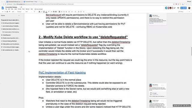 Kubernetes SIG Service Catalog 2018-07-27 - Delete