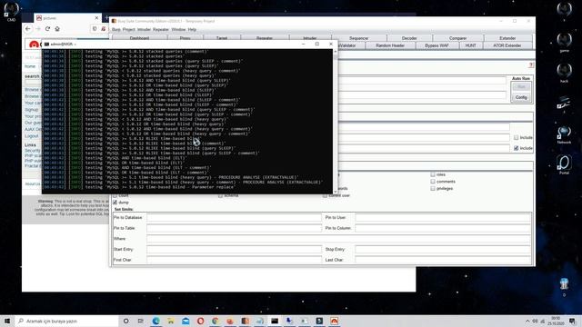 Sql injection Burp suite & Sqlmap смотреть онлайн