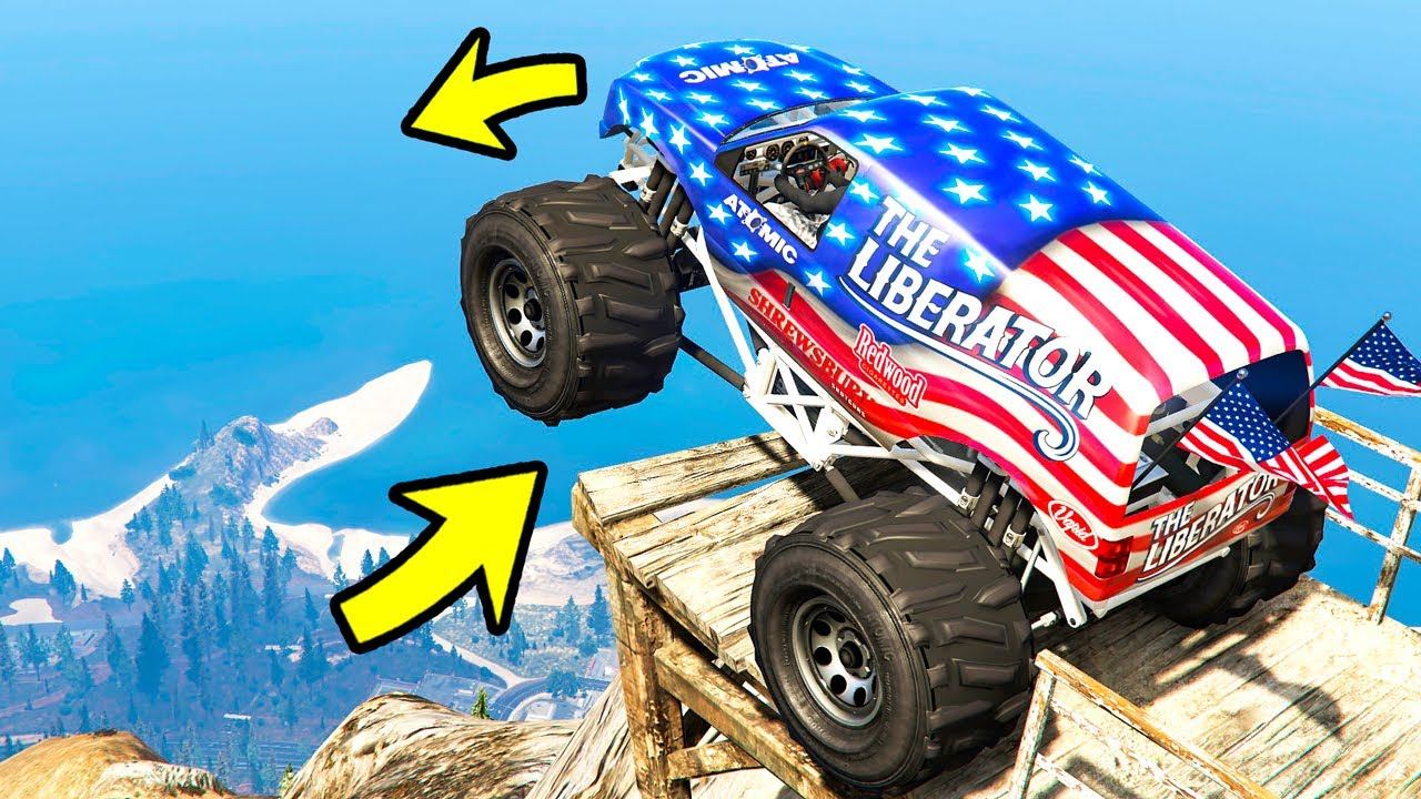 СКИНУЛ МАШИНУ МОНСТР С ГОРЫ ЧИЛИАД В ГТА 5 МОДЫ GTA 5 ИГРЫ ВИДЕО MODS