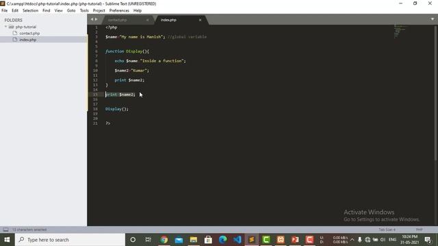 PHP Tutorial for Beginners in Hindi with MySQL | Variable and Its Scope Part 2 | Web Development смотреть онлайн