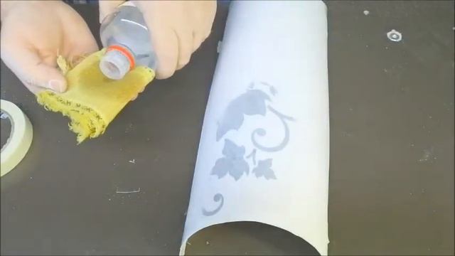 Наносим рисунок на светильник из ПВХ трубы. смотреть онлайн