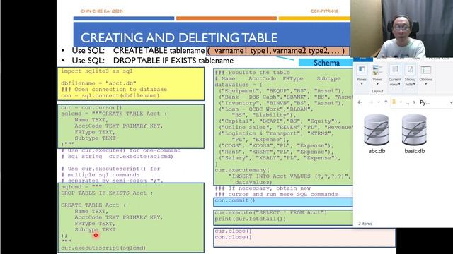 Python Programming - Python SQLite T02 - Create, Delete Table (Part 1/2) смотреть онлайн